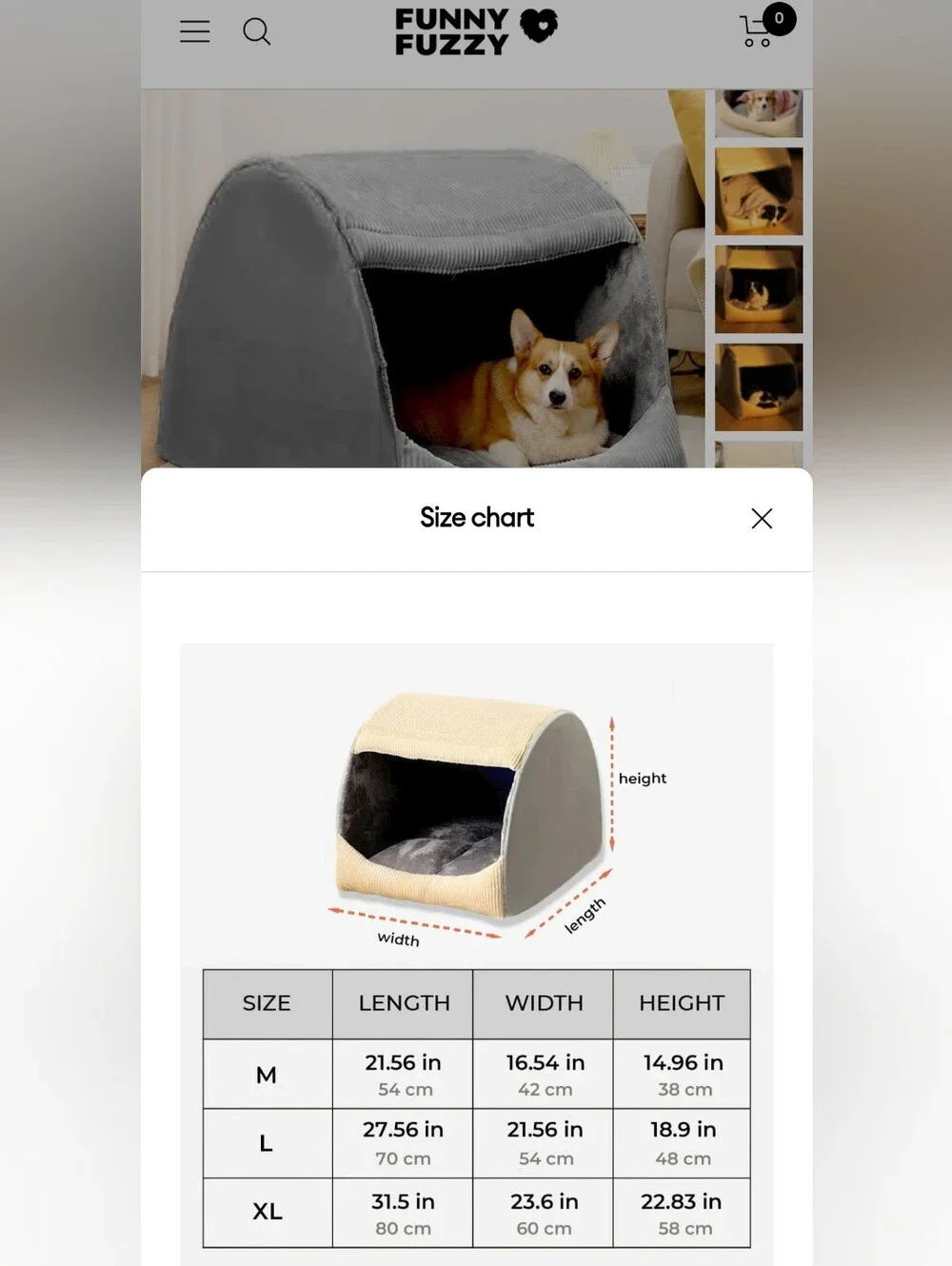 Funny Fuzzy Hooded Pet Bed- large (measurements in pics)